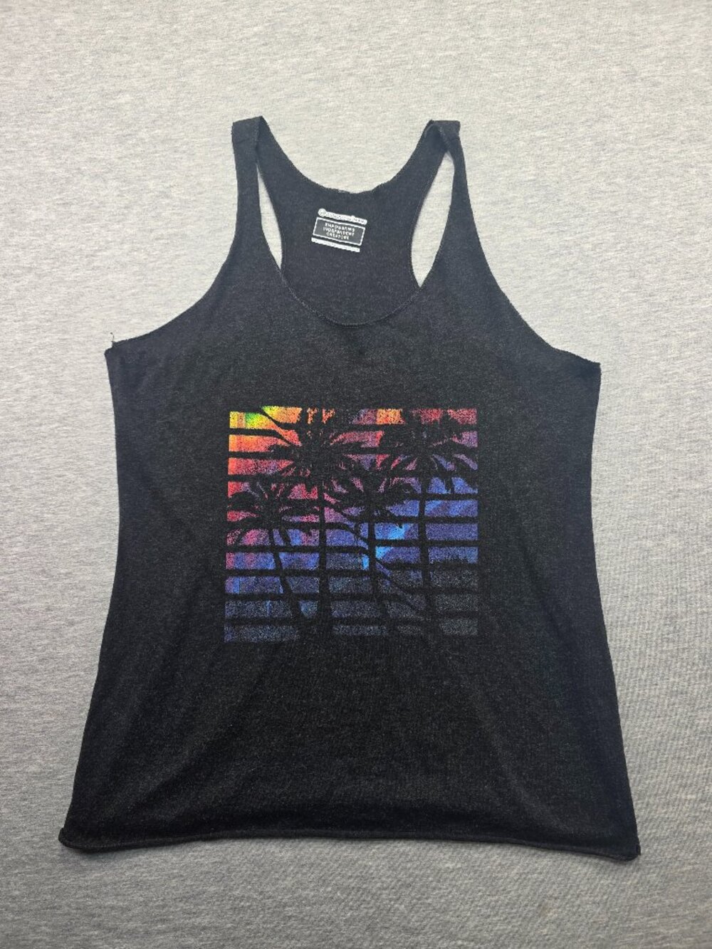 Design By Humans Palm Tree Sunset Racerback Tank Top